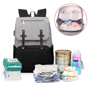 HolleeBee™ 2021 Diaper Bag Mummy Daddy Backpack with USB Charging Port