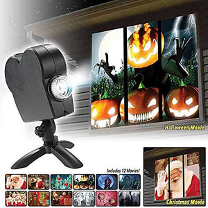 HolleeBee™ LED Halloween Christmas Projection Lamp 12 Patterns